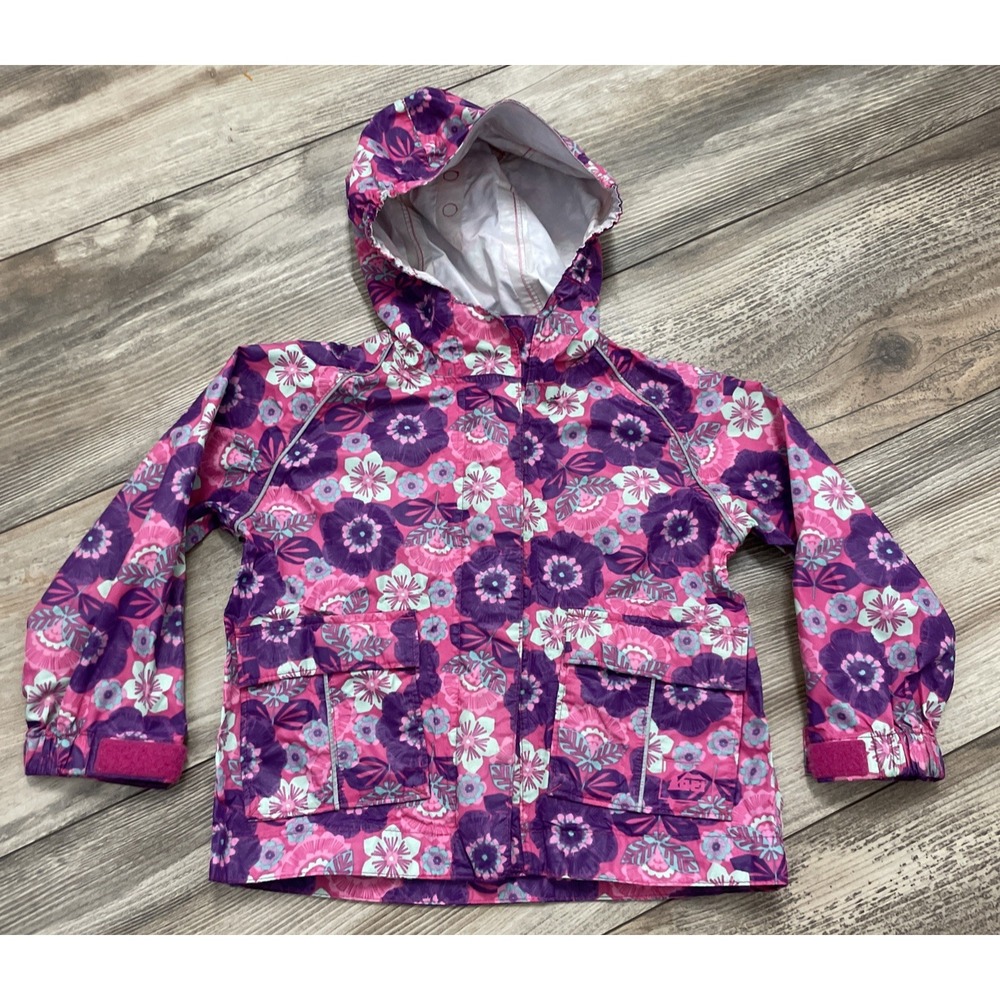 Girls REI Pink Purple Floral Raincoat Jacket Toddler‎ Baby 18 Months